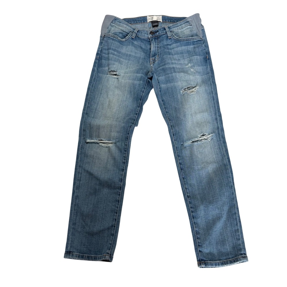 CURRENT/ELLIOTT x HATCH The Maternity Boyfriend Distressed Jeans Women's Size 27